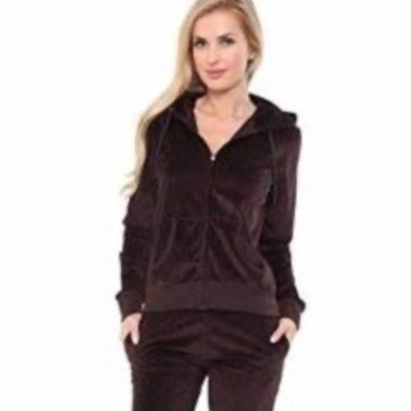 Zenana Outfitters Tops - Zenana Outfitters Velour Hoodie Size Large